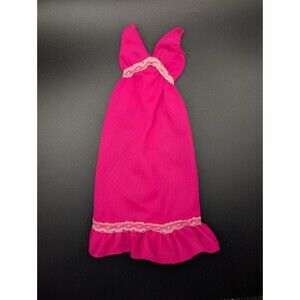 Mod Vintage Barbie Best Buy Long Hot Pink Nightgown Dress Only #9157 1976